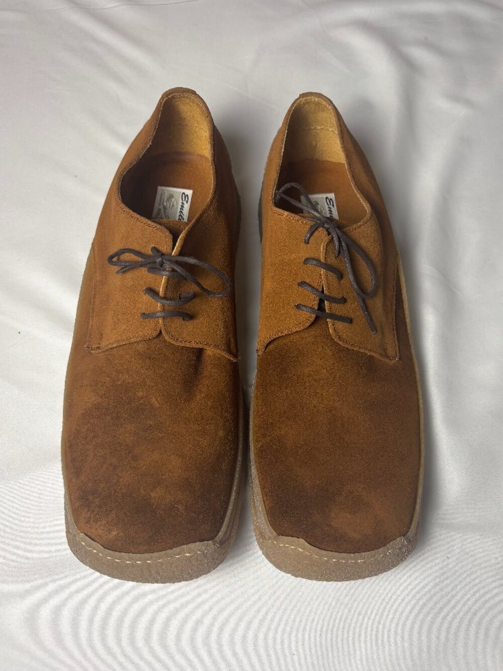 Emilio Franco Brown Suede Crepe Sole Derby Shoes Men’s Size 12
